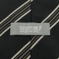 #1A STAFFORD EXECUTIVE ITALY STRIPE BLACK SILVER BROWN  Men Neck Tie Necktie