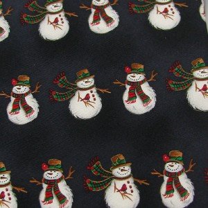 #1A New HALLMARK Christmas Snow Man Holiday STRIPE NAVY WHITE RED  Necktie Tie