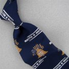 VINTAGE LIBERTY BELL TEXTURE FAT BLUE NAVY 60s 70s Mens Neck Tie #V-3