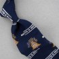 VINTAGE LIBERTY BELL TEXTURE FAT BLUE NAVY 60s 70s Mens Neck Tie #V-3