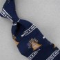 VINTAGE LIBERTY BELL TEXTURE FAT BLUE NAVY 60s 70s Mens Neck Tie #V-3