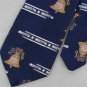 VINTAGE LIBERTY BELL TEXTURE FAT BLUE NAVY 60s 70s Mens Neck Tie #V-3