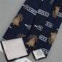 VINTAGE LIBERTY BELL TEXTURE FAT BLUE NAVY 60s 70s Mens Neck Tie #V-3