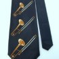 #1A RENAISSANCE TRUMPHET NAVY POLYESTER MEN NECK TIE Mens
