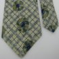 #1A STRUCTURE USA FLORAL CHECKER OLIVE NAVY GREY  Silk Men Neck Tie Necktie