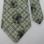 #1A STRUCTURE USA FLORAL CHECKER OLIVE NAVY GREY  Silk Men Neck Tie Necktie