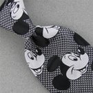 Vtg Rare CERVANTES Disney Mickey Mouse Houndstood Narrow Texture 70s Tie #V-4