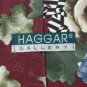 #1A HAGGAR FLORAL MAROON BLUE BROWN GREEN SILK MEN NECK TIE
