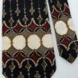 #1A RENAAN CIRCLE BLACK WHITE GOLD SILVER SILK MEN NECK TIE