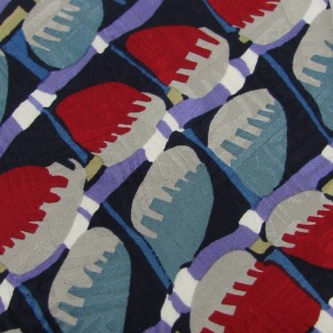 STEFANO FRANCO NECKTIE ITALY STRIPE OVALS RED TEAL Neck Tie Men Designer Tie EUC