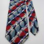 STEFANO FRANCO NECKTIE ITALY STRIPE OVALS RED TEAL Neck Tie Men Designer Tie EUC