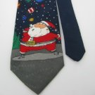 #1A NEW HALLMARK Christmas Santa Snow Holiday ORNAMENTS NAVY WHITE  Necktie Tie