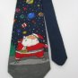 #1A NEW HALLMARK Christmas Santa Snow Holiday ORNAMENTS NAVY WHITE  Necktie Tie