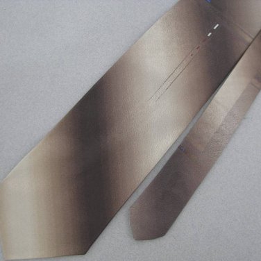 Vintage Towncraft Texture Art Deco Brown Beige 70's 1970 Men's Neck Tie  #EV
