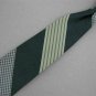 Vtg Anonymous Houndstooth Stripe Green Clipon Clip-On 60s 70s Mens Neck Tie #V-4