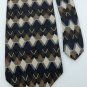 HAGGAR DIAMONDS YELLOW GREEN NAVY SILK MEN NECK TIE Men Designer Tie EUC