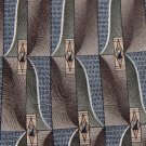 HAGGAR BROWN GREEN BLUE WHITE SILK NECK TIE EUCMen Designer Tie EUC