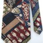 #1A ROBERT STOCK ART DECO SILK SANDWASHED RED BLUE NECKTIE