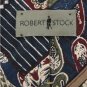 #1A ROBERT STOCK ART DECO SILK SANDWASHED RED BLUE NECKTIE