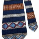 BACHRACH STRIPE NAVY BROWN MAROON SILK  NECK TIE Men Designer Tie EUC