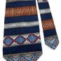 BACHRACH STRIPE NAVY BROWN MAROON SILK  NECK TIE Men Designer Tie EUC
