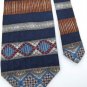 BACHRACH STRIPE NAVY BROWN MAROON SILK  NECK TIE Men Designer Tie EUC