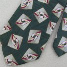 #1A JOS A BANK Gold Red Green Mens Neck Tie