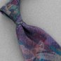 Van Heusen Art Deco Tarquiose Gray Gold Texture Neck Tie Men Designer EUC