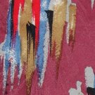 LANDS END Art Deco PURPLE BLUE RED BRONZE Mens NECK TIE Men Designer Tie EUC