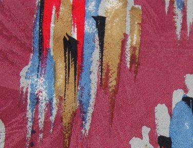 LANDS END Art Deco PURPLE BLUE RED BRONZE Mens NECK TIE Men Designer Tie EUC