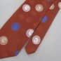Vintage Regal Brown Blue Quarter Nickel Dime Penny 60's 70's Mens Neck Tie #EV