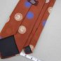 Vintage Regal Brown Blue Quarter Nickel Dime Penny 60's 70's Mens Neck Tie #EV