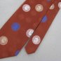 Vintage Regal Brown Blue Quarter Nickel Dime Penny 60's 70's Mens Neck Tie #EV