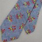 VINTAGE QIANA RED SKYBLUE FLORAL FAT TEXTURE 60s 70s Neck Tie #V-2