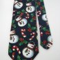 #1A New HALLMARK Christmas SnowMan MISTLE TOE CANDY CANE NAVY RED  Necktie Tie