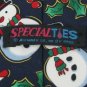 #1A New HALLMARK Christmas SnowMan MISTLE TOE CANDY CANE NAVY RED  Necktie Tie