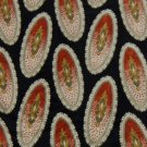 #1A STAFFORD Italy OVAL BLACK ORANGE GOLD SILK NECK TIE