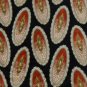 #1A STAFFORD Italy OVAL BLACK ORANGE GOLD SILK NECK TIE
