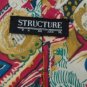 #1A STRUCTURE FLORAL COTTON PINK YELLOW BLUE TIE NECKTIE