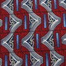 ALLEGRO ITALY RED GREY BLUE SILK MEN NECK TIE Men Designer EUC