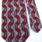 ALLEGRO ITALY RED GREY BLUE SILK MEN NECK TIE Men Designer EUC