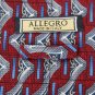 ALLEGRO ITALY RED GREY BLUE SILK MEN NECK TIE Men Designer EUC