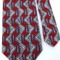 ALLEGRO ITALY RED GREY BLUE SILK MEN NECK TIE Men Designer EUC