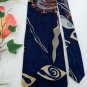 ALBERT NIPON NavyBlue TAN GRAY ABSTRACT Neck Tie Men Designer EUC