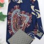 ALBERT NIPON NavyBlue TAN GRAY ABSTRACT Neck Tie Men Designer EUC