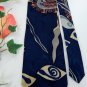 ALBERT NIPON NavyBlue TAN GRAY ABSTRACT Neck Tie Men Designer EUC