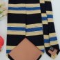 #1A New GEOFFREY BEENE BLACK YELLOW BLUE STRIPE NECK TIE