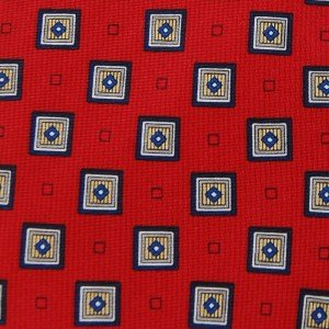 #1A New  CXS-21 SQUARES RED BLUE SILK BOYS NECK TIE