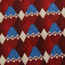 #1A NWT BILL WALKER RED MAROON KHAKI DIAMOND MEN NECK TIE