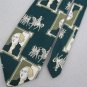 VTG GEORGE WASHINGTON GREEN REVOLUTIONARY SOLDIER TEXTURE 60s 70s Neck Tie #V-3